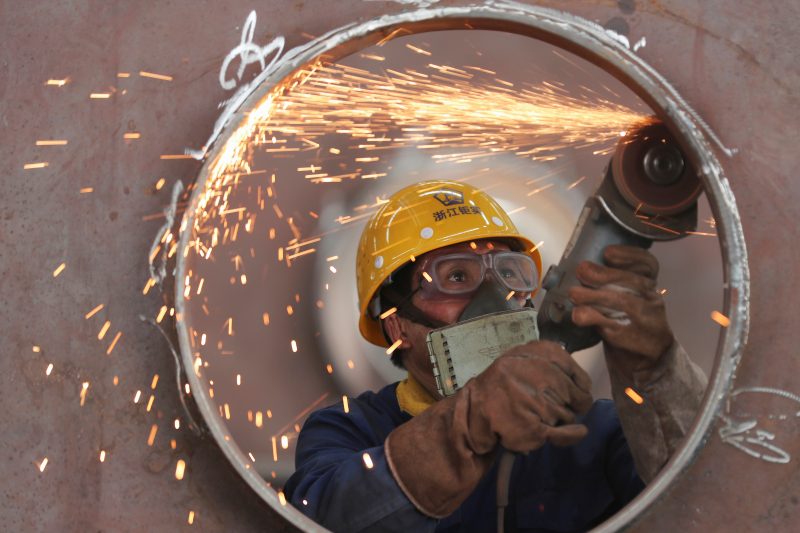 China's industrial and service sector slipped unexpectedly in October, official data showed on Tuesday.
