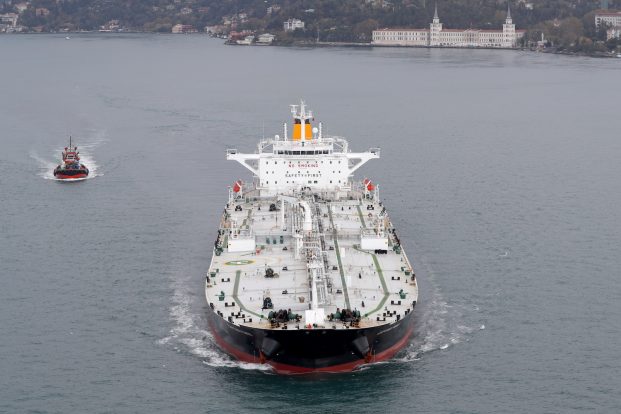 A file photo of an oil tanker in the Bosphorus