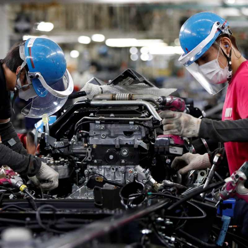 Japanese factory output hit its fastest pace in nearly a decade as coronavirus pandemic-related disruptions in China ebbed.