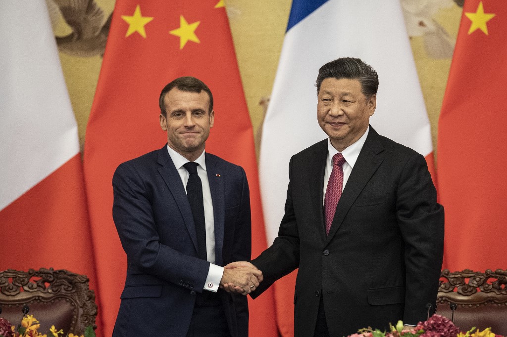 French President Emmanuel Macron and Chinese president Xi Jinping.