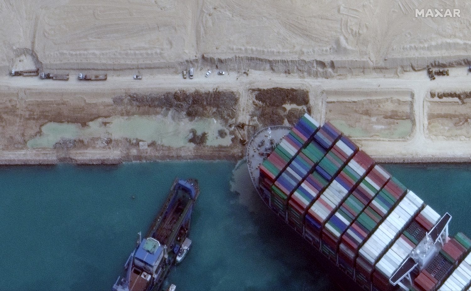 Suez crisis in balance even after stuck ship is moved off canal b