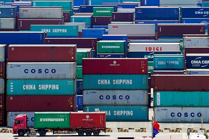 Containers at the Yangshan Deep Water Port in Shanghai