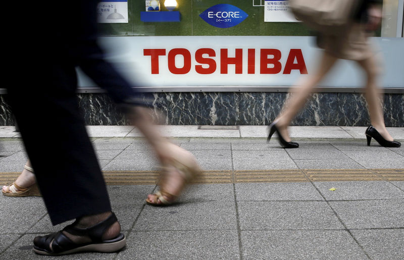 Toshiba shares jumped on Thursday after a bid was submitted for a $19bn takeover.