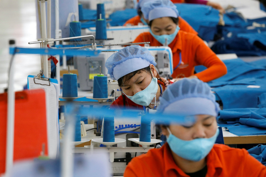 Women at work in a garment export factory