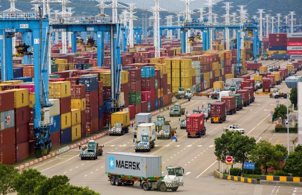 Work at the Ningbo-Zhoushan port has been suspended as the typhoon nears the busy trade area.