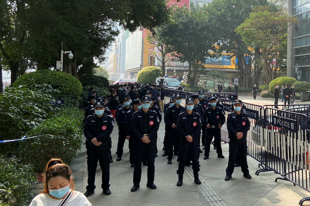 Investors Protest at China Evergrande HQ, Demand Repayment
