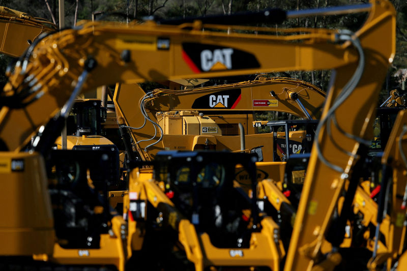 Caterpillar equipment is on display for sale