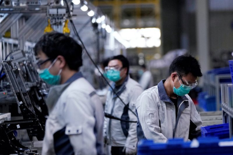 Weak demand and Covid outbreaks weigh on factory activity in China, according to a private poll by Caixin of smaller exporters showed on Monday.