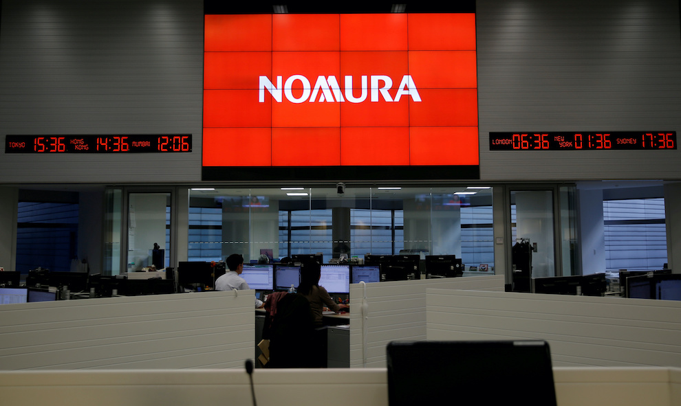 Nomura Securities trading floor is pictured at the company's Otemachi Head Office in Tokyo, Japan, on November 18, 2016. Photo: Reuters