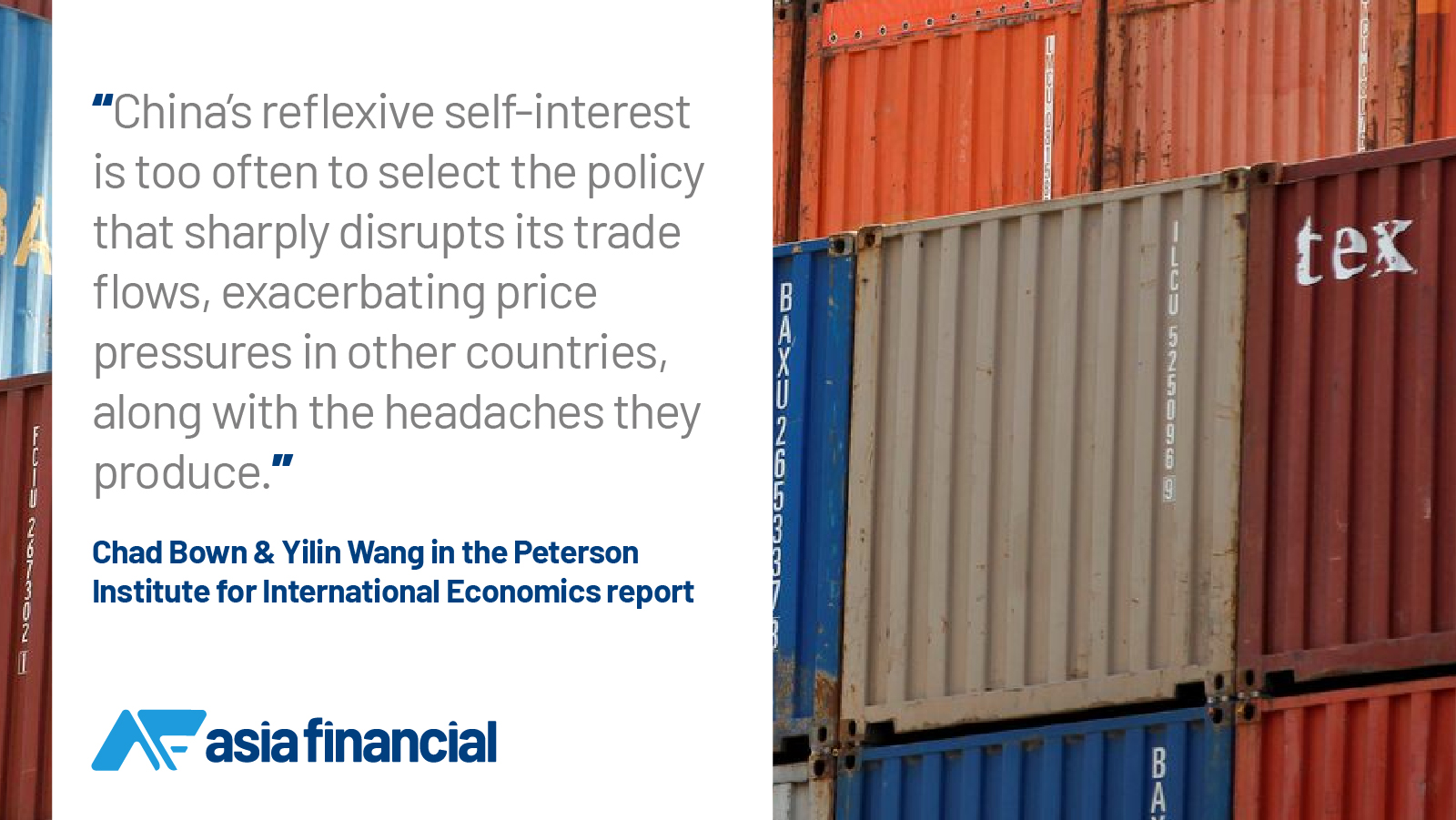 Quote on how China is increasing inflation in key areas of the global economy