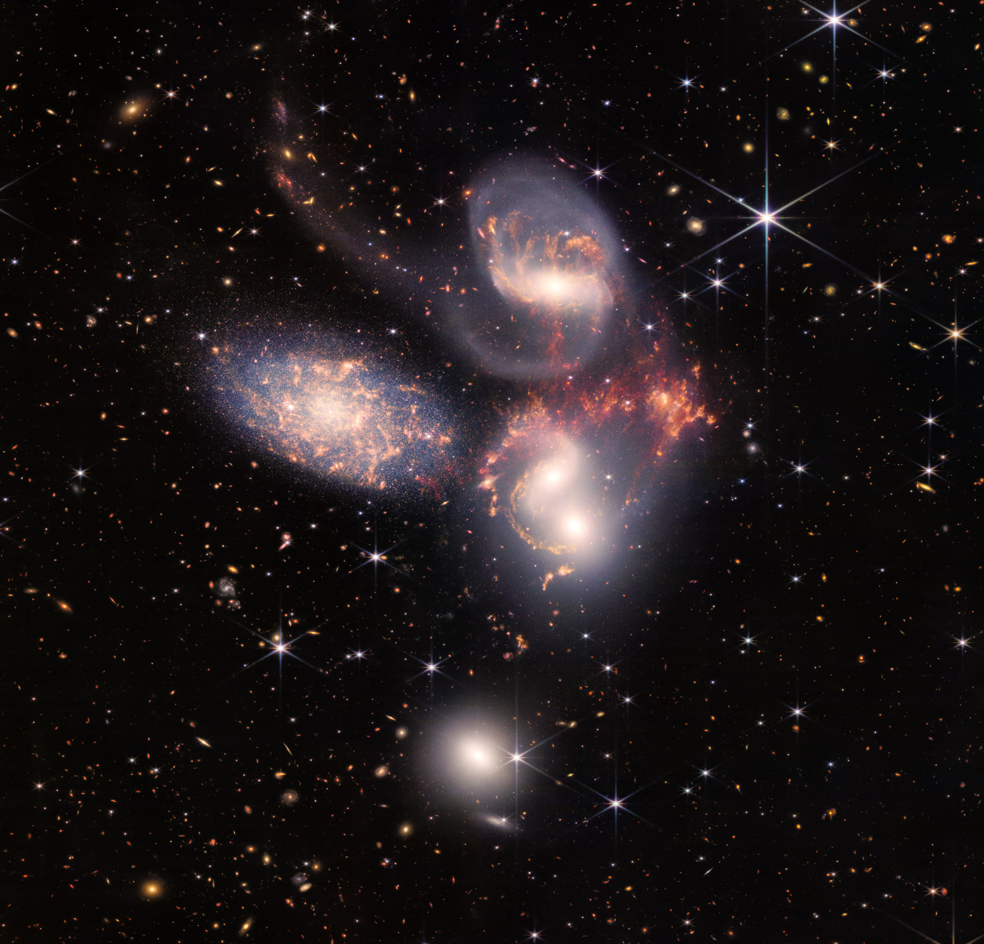 Stephan's Quintet (NIRCam and MIRI Composite Image