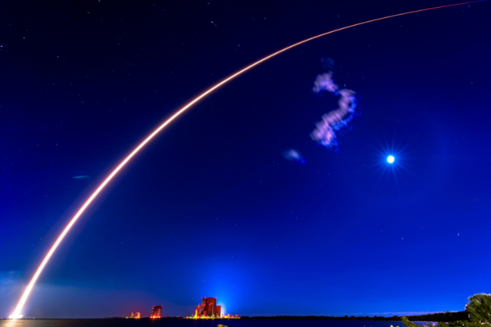A Falcon 9 rocket launches from Cape Canaveral Space Force Station