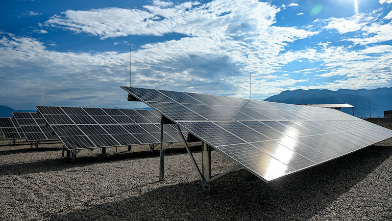 A solar array at Hill Air Force Base in Utah