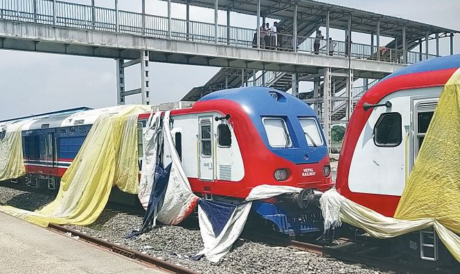 Indian trains sit idle in Nepal awaiting laws to be operated. Kathmandu Post pic