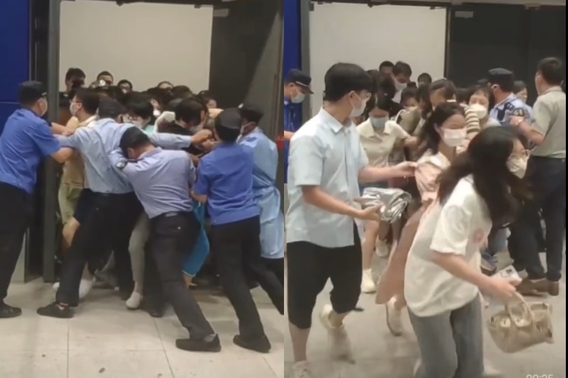 Mob tries to flee Shanghai stores amid Covid lockdown fears 12-8-22