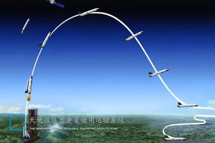 A visual showing CASC’s sub-orbital VTHL vehicle which completed another test flight on August 26. Image source: @CNSAWatcher / Twitter