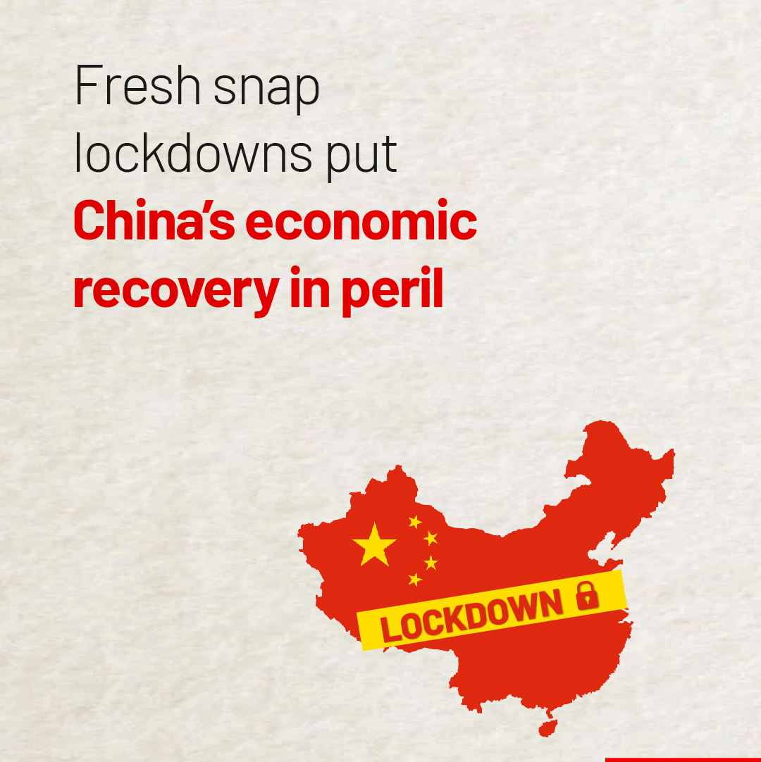Fresh snap lockdowns put China’s economic recovery in peril