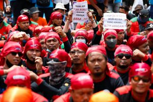 Labour groups protested in Jakarta and other cities last week over the 30% rise when fuel subsidies were dropped.