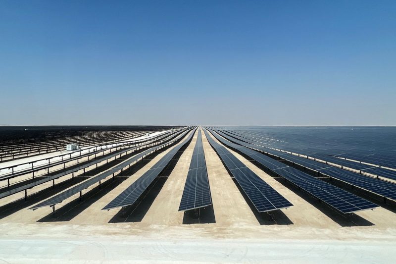 Solar panels are seen at the Al Kharsaah solar plant project, in Al Kharsaah, Qatar