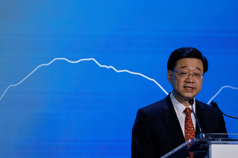 Hong Kong Chief Executive John Lee speaks during the Global Financial Leaders Investment Summit in Hong Kong, China November 2, 2022. REUTERS/Tyrone Siu