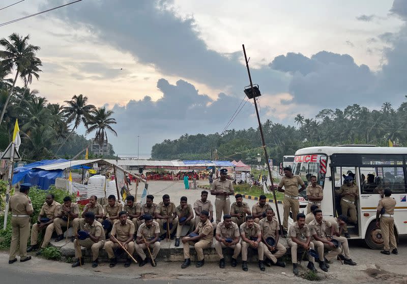 Many police were injured in clashes by protesters who have waged a long battle to stop the Adani port in the far south from proceeding.