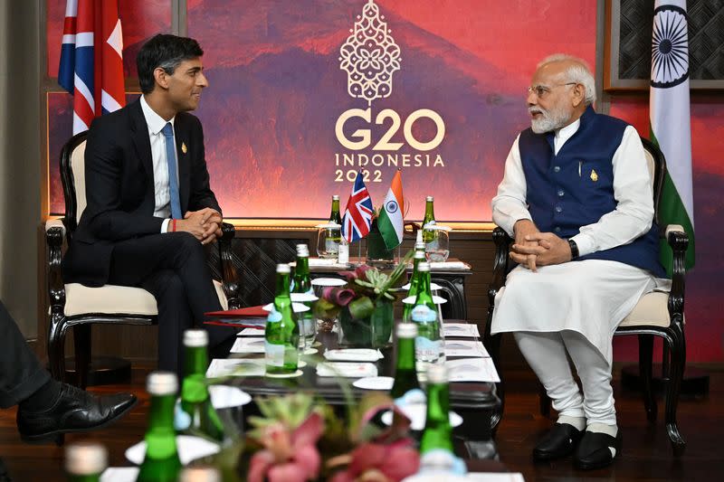Trade was a key item on the agenda when Indian Prime Minister Narendra Modi met his British counterpart Rishi Sunak at the Group of 20 summit in Bali this week.