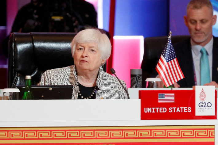 US Treasury Secretary Janet Yellen attends the G20 Finance and Health Ministers meeting in Nusa Dua, Bali, Indonesia