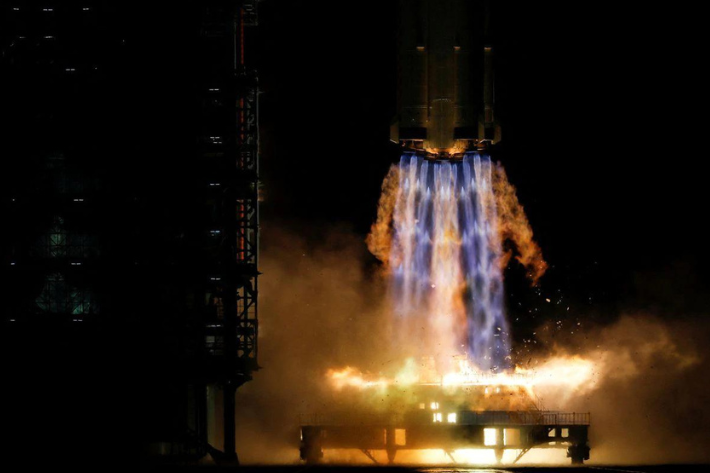 Rocket launch at Jiuquan Satellite Launch Center near Jiuquan, Gansu province, China October 16, 2021