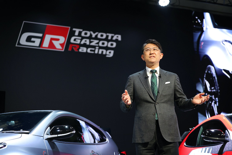Toyota's Koji Sato, seen here at a company event on January 13, 2023, will become the group's new CEO in April.
