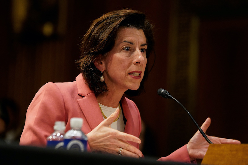 US Commerce Secretary Gina Raimondo in Senate Appropriations Committee hearing in Washington