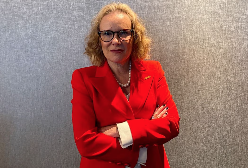 Merck KGaA CEO Belen Garijo, poses for a picture before speaking to the international club of journalists in Frankfurt, Germany, June 5, 2023. REUTERS/Ludwig Burger