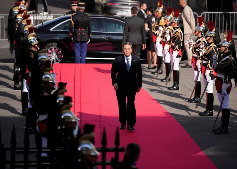 Chinese Premier Li Qiang arrives for the closing session of the New Global Financial Pact Summit, on Friday, June 23, 2023 in Paris, France. Photo: Reuters