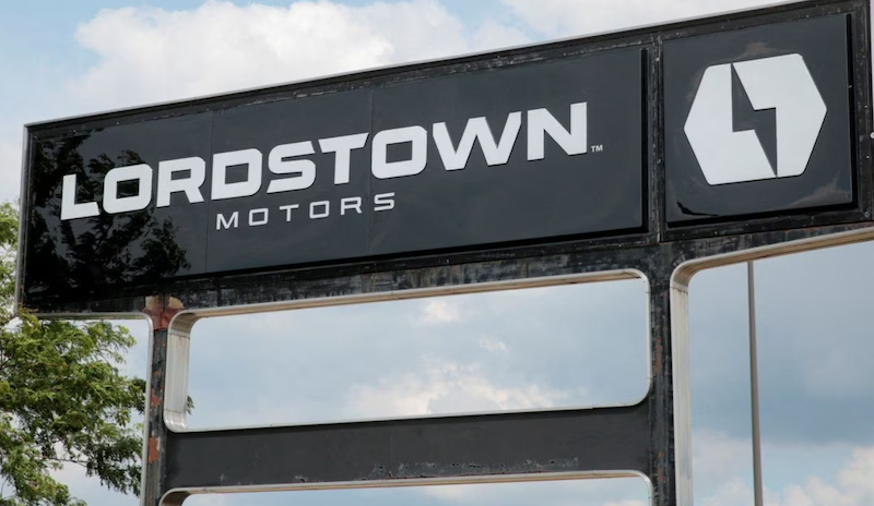 A Lordstown Motors sign is seen outside the Lordstown Assembly Plant in Lordstown, Ohio, U.S., June 21, 2021. REUTERS/Rebecca Cook/File Photo