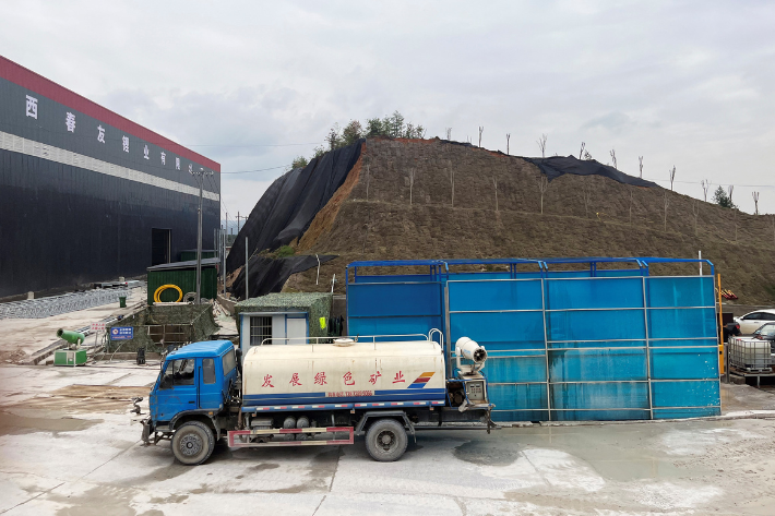 A vehicle is seen near a lithium smelter in Yichun, Jiangxi province, China