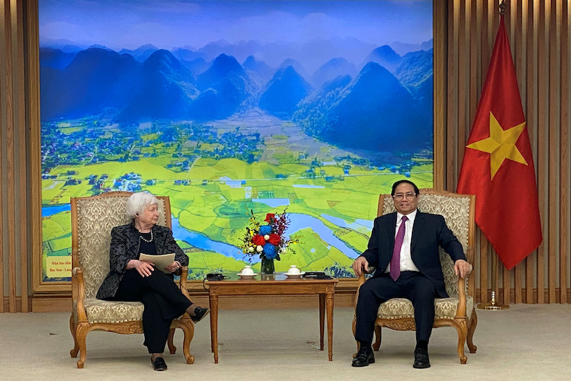 Yellen sees Vietnam as key partner in 'friend shoring' supply chains.