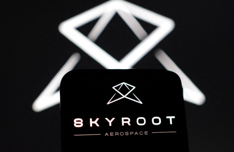 Skyroot Aerospace's logo is seen in this picture illustration taken November 26, 2022. REUTERS/Dado Ruvic/Illustration/File Photo Acquire Licensing Rights