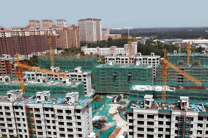 A general view of a construction site of residential buildings by Chinese developer Country Garden in Tianjin, China