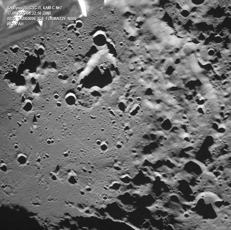 Russia's Luna-25 spacecraft crashed on the moon as it prepared for a landing orbit, officials have said.