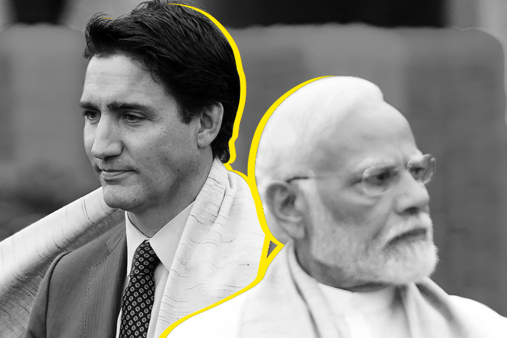 Indian Prime Minister Narendra Modi and Canadian Prime Minister Justin Trudeau at the G20 summit in New Delhi, India