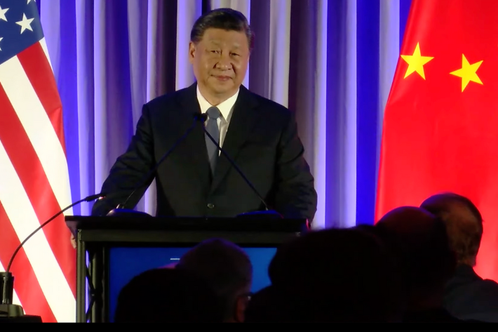 Chinese President Xi Jinping during his address to US investors on the sidelines of the Asia-Pacific Economic Cooperation (APEC) summit in San Francisco in November 2023