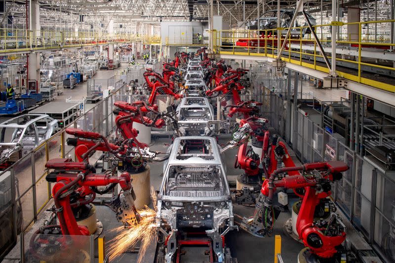 This image shows Leapmotor's EV production line in Jinhua, China. Photo: Reuters