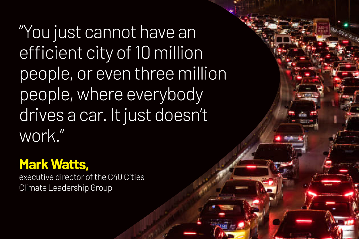 C40 Cities Mark Watts on vehicles in cities