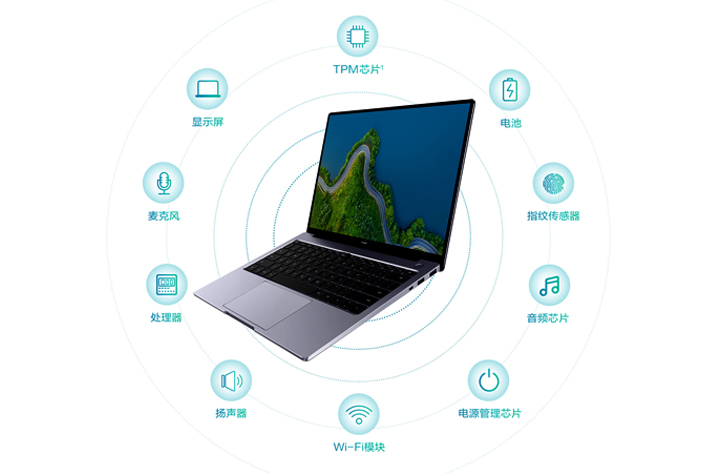 The Huawei Qingyun L540 laptop, purportedly powered by a 5nm chip. Image: Huawei