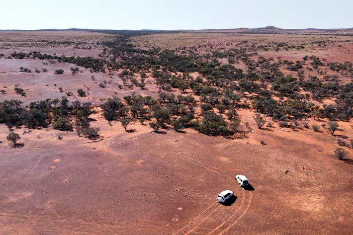 A view of the Gravio "virtual drill" technology, which uses gravity and artificial intelligence to define ore bodies, being deployed in Queensland for Bridgeport Energy, Australia, in this handout