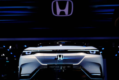 A Honda SUV e:Prototype electric vehicle (EV) is seen displayed during a media day for the Auto Shanghai show in Shanghai, China April 20, 2021. REUTERS/Aly Song/File Photo Acquire Licensing Rights