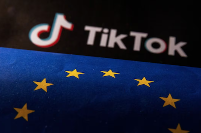 EU flag and TikTok logo are seen in this illustration taken, June 2, 2023. REUTERS/Dado Ruvic/Illustration/File Photo Purchase Licensing Rights