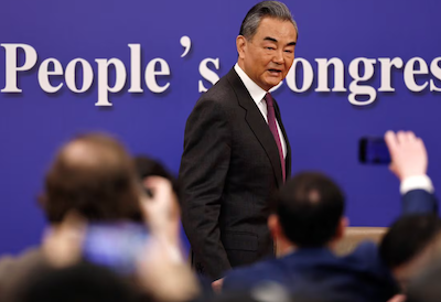 Chinese Foreign Minister Wang Yi attends a press conference on the sidelines of the National People's Congress (NPC), in Beijing, China March 7, 2024. REUTERS/Tingshu Wang Purchase Licensing Rights