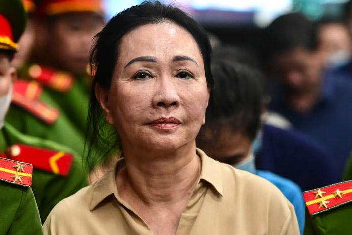 Vietnamese developer Truong My Lan, the chairwoman of real estate developer Van Thinh Phat Holdings Group, seen during her trial for the country’s biggest ever financial fraud, in Ho Chi Minh City