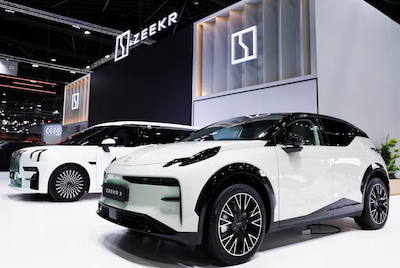 ZEEKR EV cars are displayed at the 45th Bangkok International Motor Show in Bangkok, Thailand, March 25, 2024. REUTERS/Chalinee Thirasupa/File Photo Purchase Licensing Rights