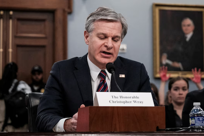 FBI Director Christopher Wray testifies before the House Approbations Subcommittee on Capitol Hill in Washington, U.S., April 11, 2024. REUTERS/Michael A. McCoy/File Photo Purchase Licensing Rights